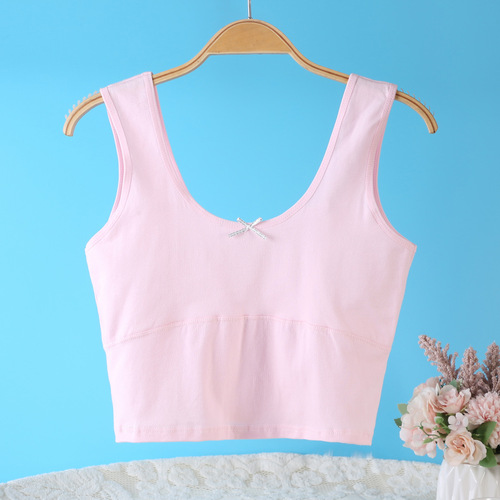 [Send in seconds] Girls’ developmental period underwear student cotton primary school junior high school older children’s mid-length girl’s vest