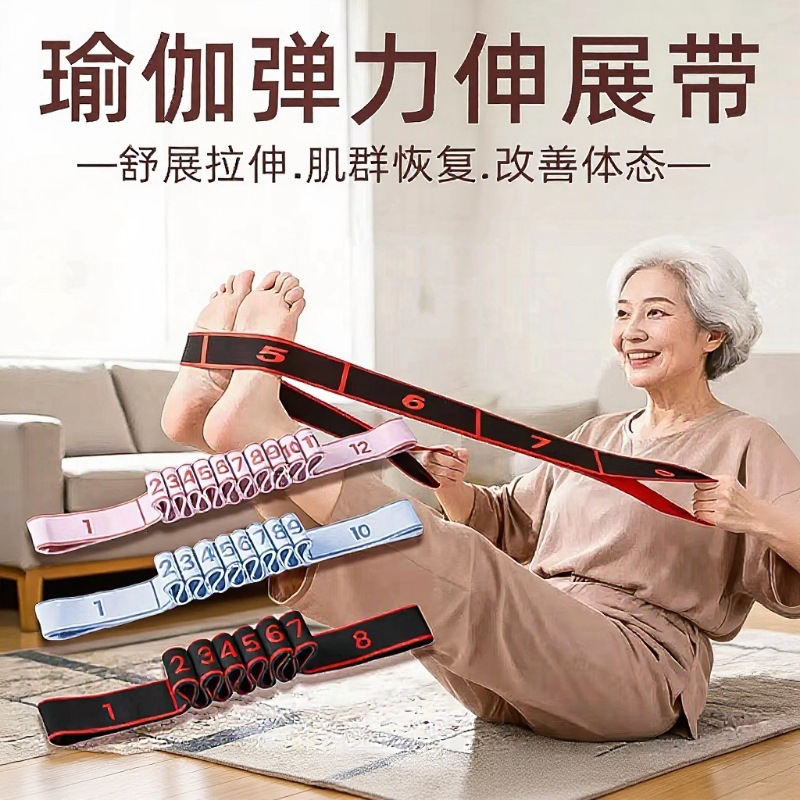 Dance Resistance Bands with Digital Segmentations, 10-Grid and 12-Grid, for Children's Practice, Latin Dance, Ballet, and Yoga