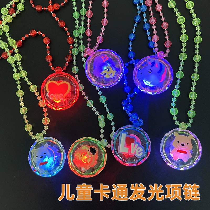 Горячая распродажа рождественское светящееся ожерелье флэш-кулон ожерелье из бисера ночной рынок киоск рождественские детские игрушки оптом