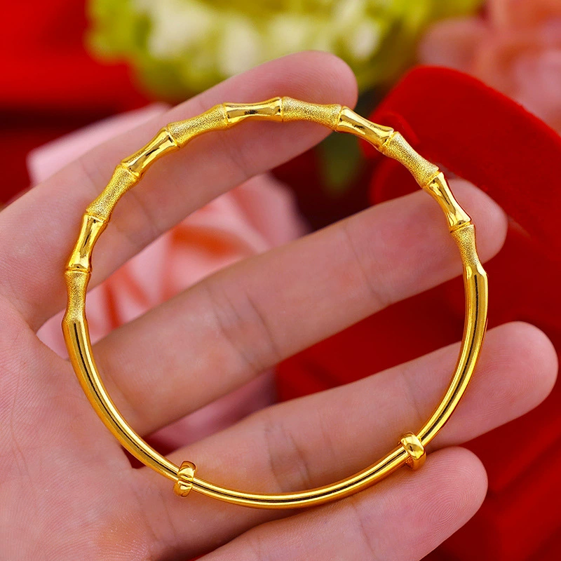 Pinduoduo Duyin Source Женский праздник мастеры Вьетнамское золотое песочное pure copper 24K bamboo push push bracelet