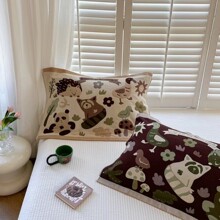 轻奢简约全棉纱布提花枕巾 成人款双人床卡通款全棉四季款枕头巾