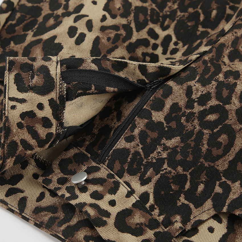 Frau Ferien Täglich Strassenmode Leopard In Voller Länge Taste Freizeithosen Enge Hosen display picture 8