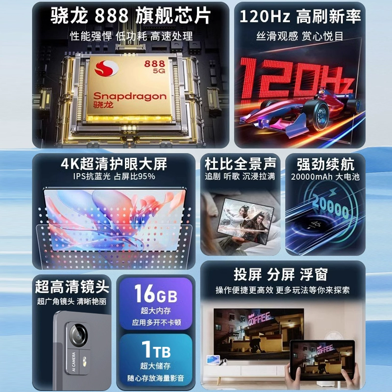 【Официально оригинал】новый планшет на Snapdragon 8gen2 с полноэкранным светлым устройством
