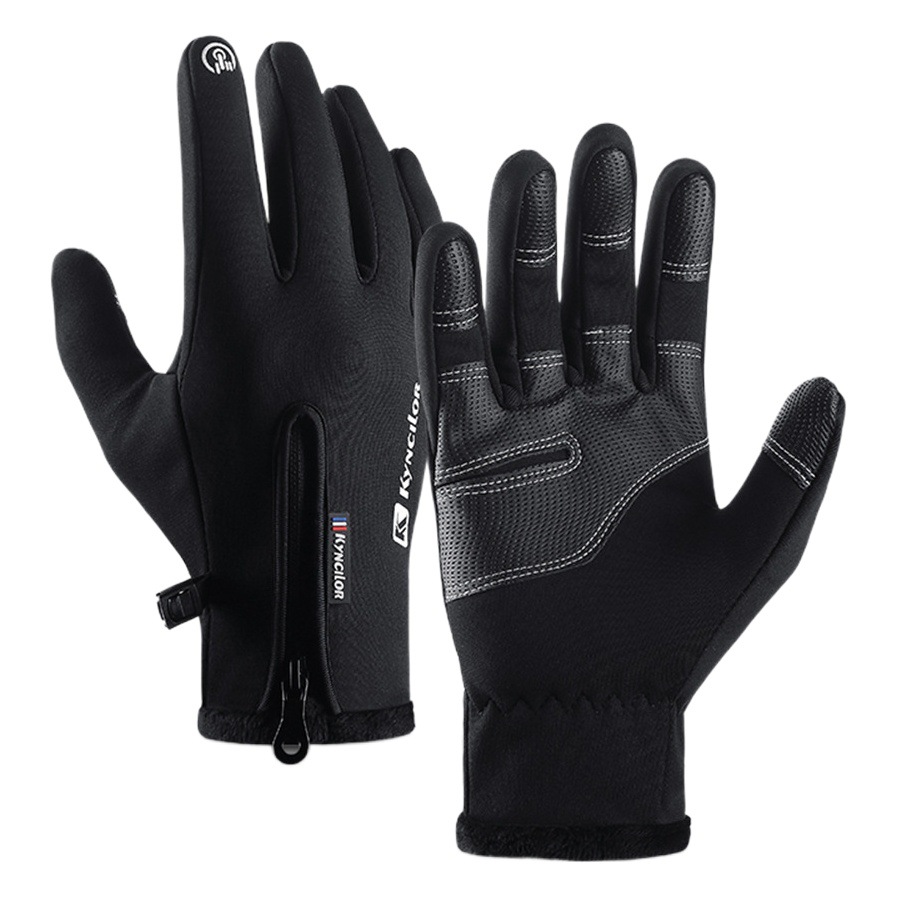 Guantes deportivos para exteriores para hombres y mujeres, forrados de lana y gruesos para invierno, compatibles con pantallas táctiles, para esquiar, andar en bicicleta y mantener el calor en otoño e invierno.