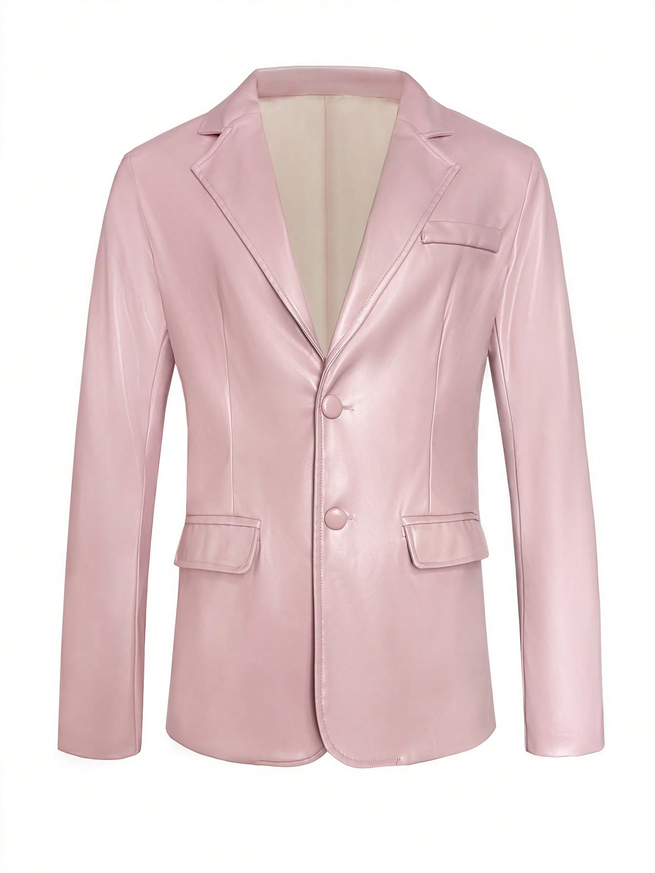 2026 trajes de hombre transfronterizos trajes rosa pu chaqueta de vestido de fiesta de negocios casual temu240813