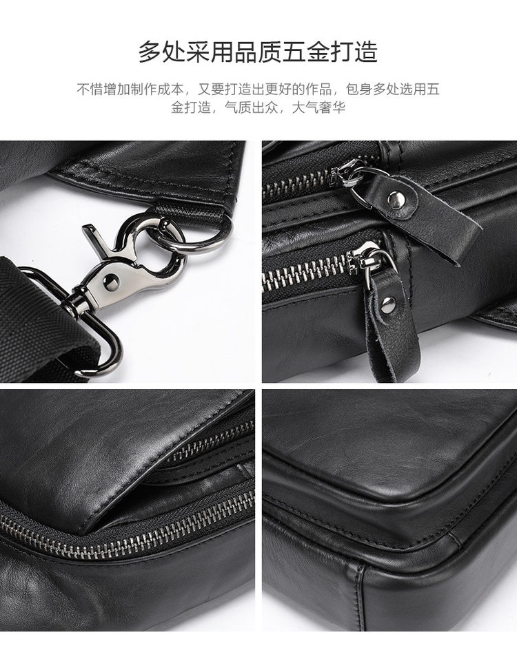 Túi đeo ngực nam da bò thật cao cấp 19×10×30 cm — 20202 màu đen, Cà phê hoa văn, Màu nâu tự nhiên rơi, Màu đen tự nhiên rơi chi tiết 20