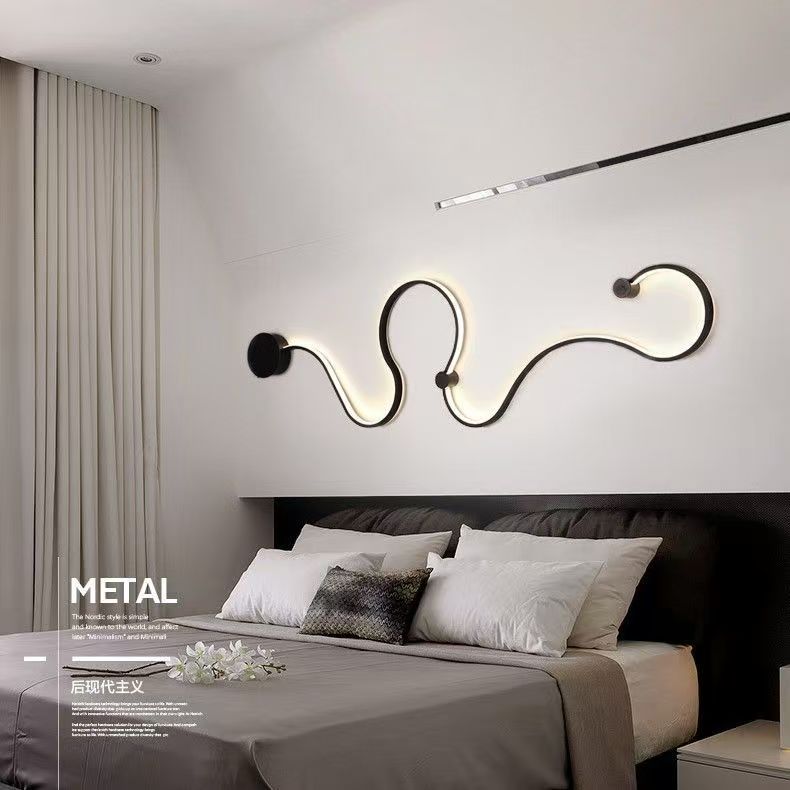 lámparas de pared de fondo de la sala de estar lámparas de pared de estilo nórdico moderno pasillo de entrada lámpara decorativa de dormitorio