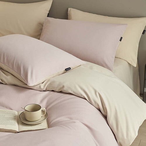 Class A solid color double spelled spring and autumn 100-count plain ceramic light brushed four-piece set long-staple cotton pure cotton quilt cover three