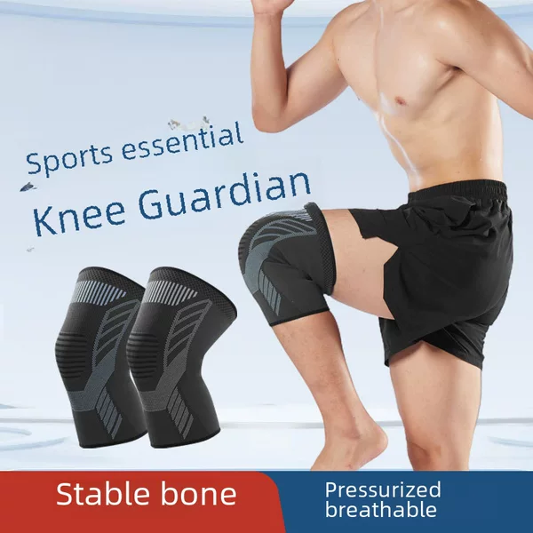 Knee Protective Sports Men's Knee Protective Knitted Breathable Basketball Riding Pressurized Meniscus Knee Protective Warm Protective Equipment