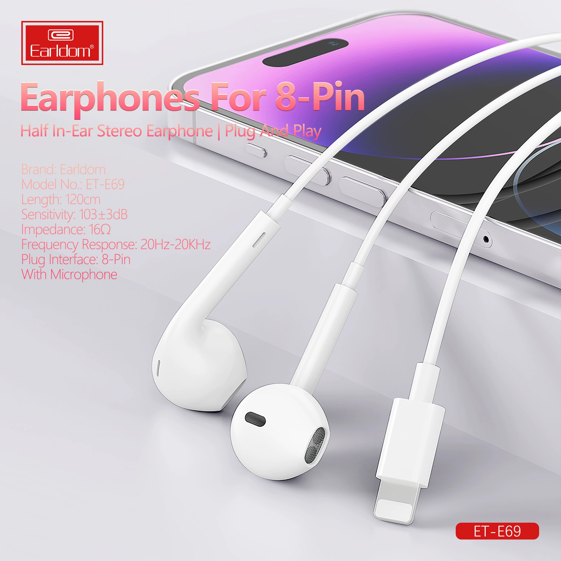 Apple совместимые наушники для iPhone 12, для Android, проводное управление
