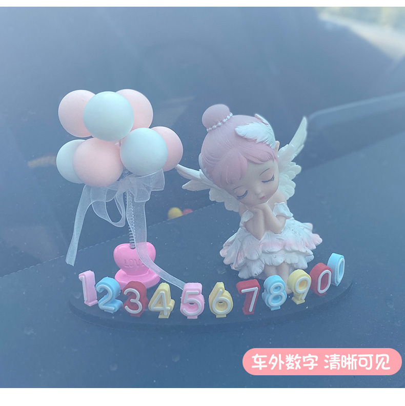 Car temporary parking car moving cartoon cute phone number plate car car moving card decoration supplies