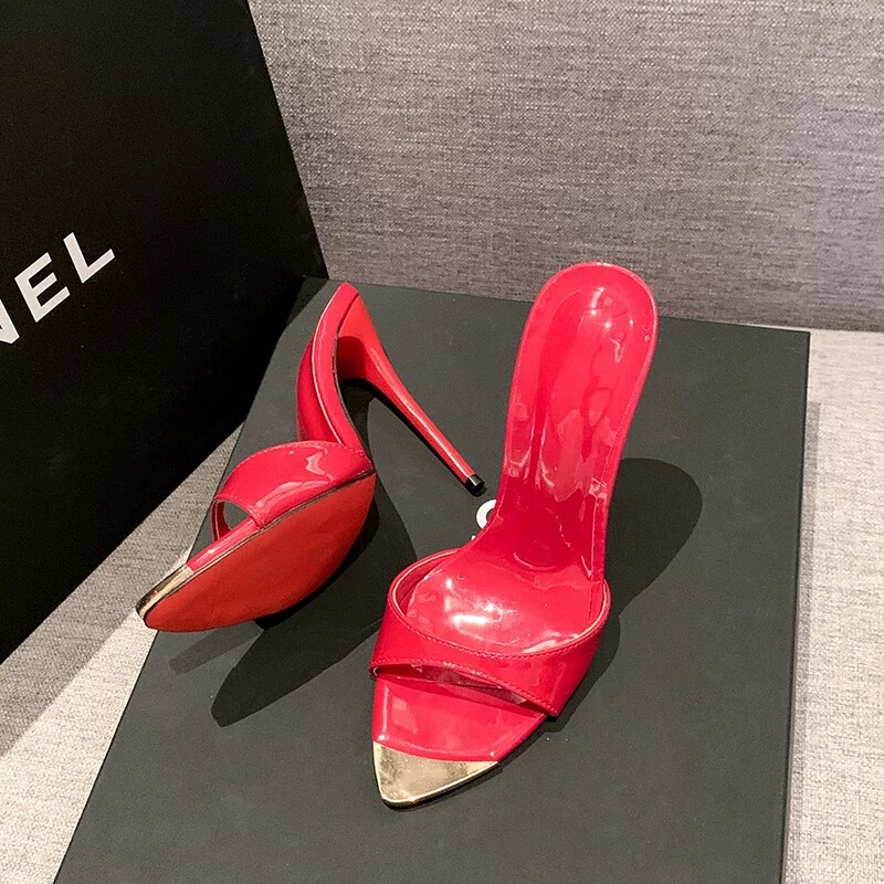 New Women's High-Heeled Slippers 2026 Summer Casual Lightweight Pointed-Toe Slippers One-Line Style Outdoor High-Heeled Sandals New Women's High-Heeled Slippers 2026 Summer Casual Lightweight Pointed-Toe Slippers One-Line Style Outdoor High-Heeled Sandals