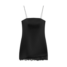 BSK&TRAF女装2025年秋季新款 时尚辣妹蕾丝丝缎质感连衣裙9274301