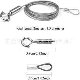 亚马逊可调节图片挂绳 餐厅挂画 吊绳 不锈钢悬挂线 画框钢丝灯饰