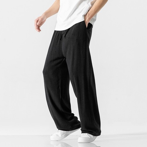 Linen Pants for Men - Summer Loose Straight Men's Casual Long Pants - New Spring and Summer Men's Pants - Summer Sheer Cotton Linen Pants