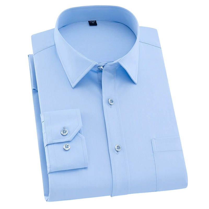 Новые рубашки мужские длинные рукава осенние молодые и молодые эластичные бесплатно могут заказать LOGO повседневные сплошные цветные рубашки для бизнеса