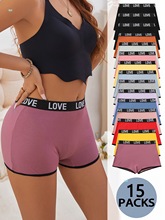 15pcs plus size panties letter belt threadbareŮʽ��a��ѝ