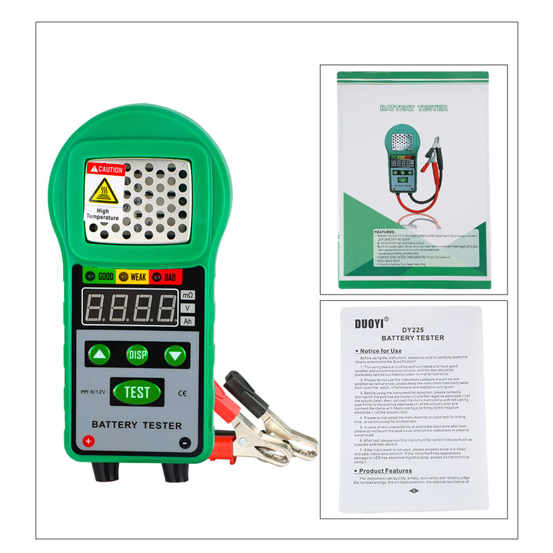 多一DY225汽车蓄电池仪检测仪电动车电瓶寿命内阻启动