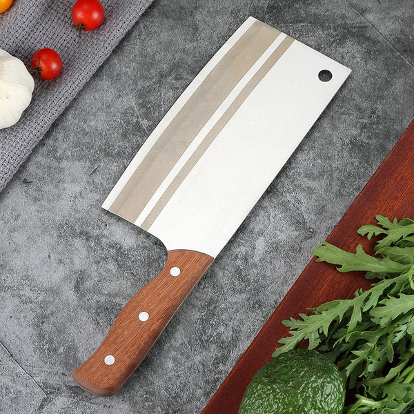Solid wood handle sliced knife