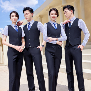 Men's and Women's Vest KTV Attendant Bar Billiards Room Catering and Entertainment Places Professional Work Clothes Embroidered LOGO