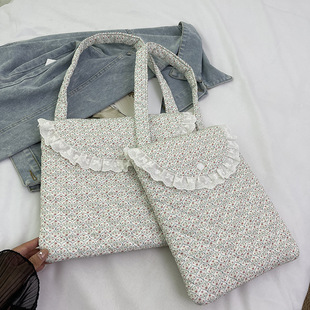 Ins Style Lace Floral File Bag Laptop Bag Tablet 11 iPad Satchel Shoulder Bag New Style