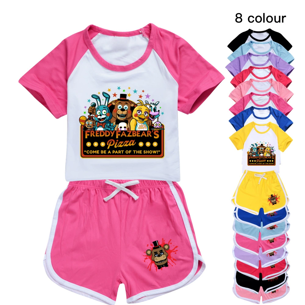 clothing set dye	 Fnaf Shorts Summer Baby Clothes Suit Children Boys Girls Cartoon T-shirt Shorts 2pcs/set Toddler Casual Clothing Kids Tracksuits disney clothing sets