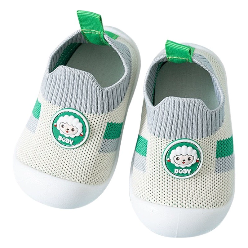 2024 новая Летающая тканая детская обувь Обувь на мягкой подошве для младенцев От 0 до 3 лет весенне-осенние вязаные сетчатые дышащие носки обувь