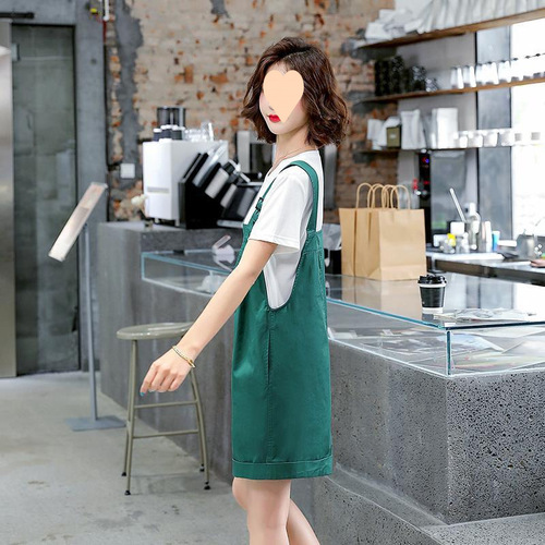 Women's Summer 2025 Age-Defying Set with Overalls, Korean Version, New Style, Graceful Goddess Look, Wide-Legged, Short, High-Waisted