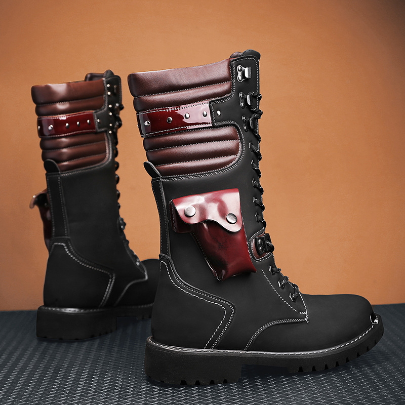 2025 New National Trend Outdoor Martin High-Top Large Size Palace Style Retro Workwear Motorcycle Boots Foreign Trade Men's Shoes