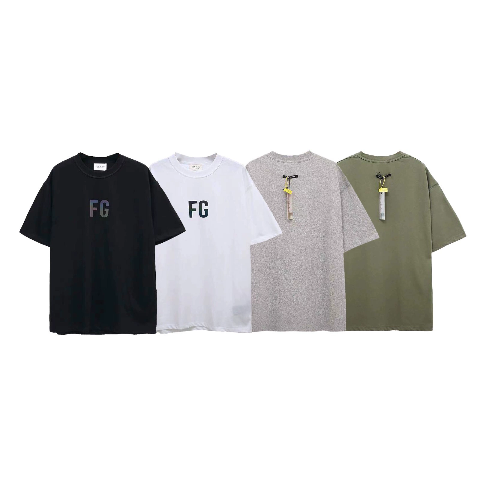 Трансграничный модный бренд FOG Rich FG, сезон 6, основная линия, красочная светоотражающая печать, мужская и женская Свободная футболка с коротким рукавом