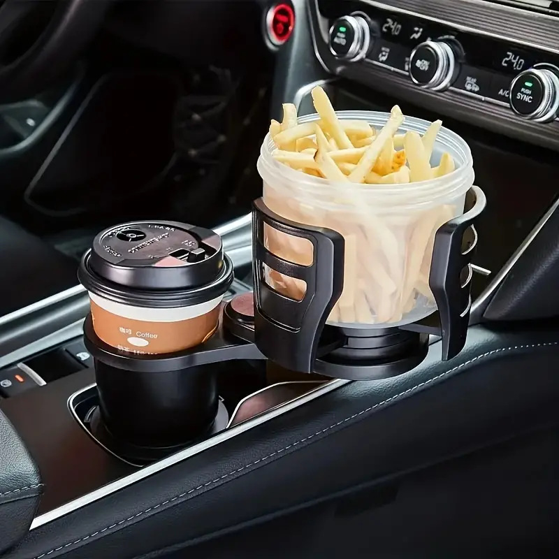 Cross-border Hot-selling Multi-functional Car Water Cup Holder One-half Double-layer Storage Rotating Car Beverage Cup Holder in stock