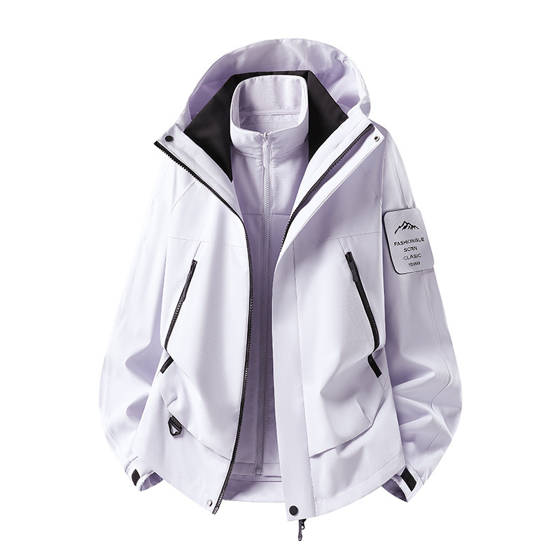 3-in-1 Unisex Softshell Jacket with Detachable Fleece Lining, Outdoor Hiking Coat, Workwear Jacket for Men