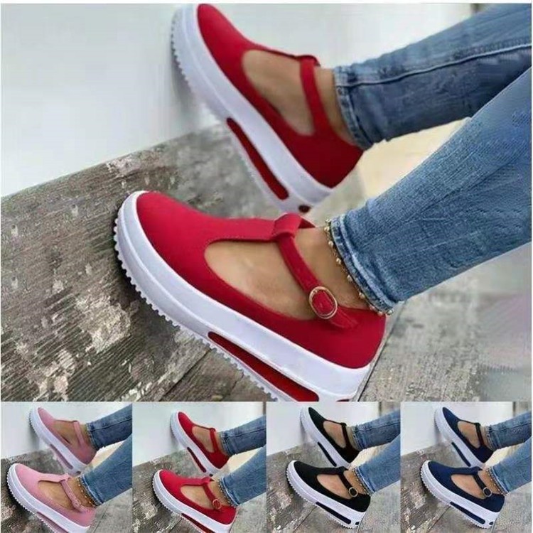 2021 new pattern new pattern Women's Shoes summer The thickness of the bottom Large Shallow mouth Buckle Sandals Beach shoes