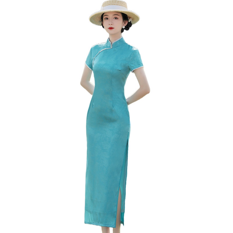 Summer fashionable elegant long cheongsam