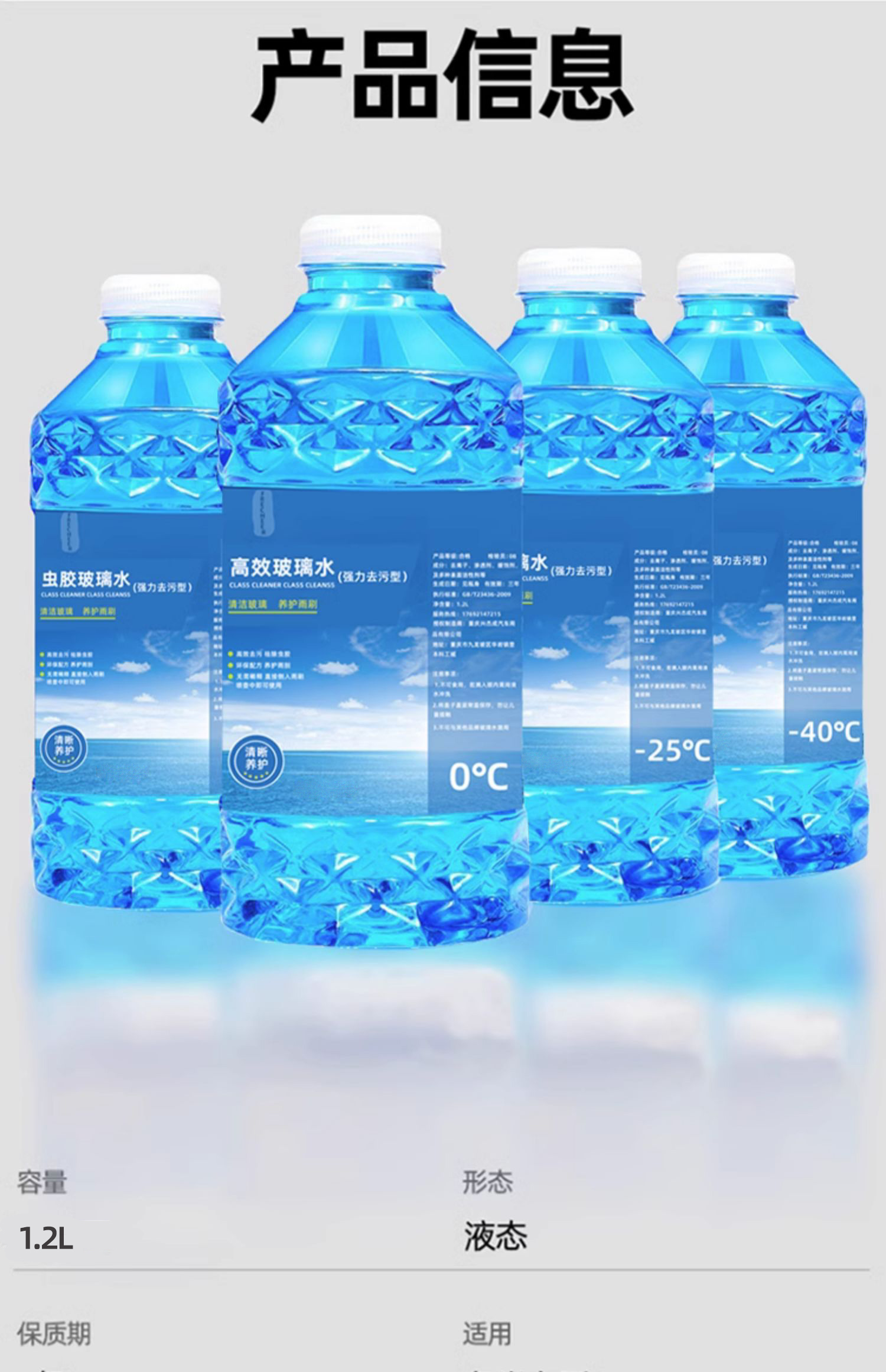 Oil film remover car glass water, anti-freeze for winter temperatures of -40 to -25 degrees, car wiper water for summer, decontamination, suitable for all seasons