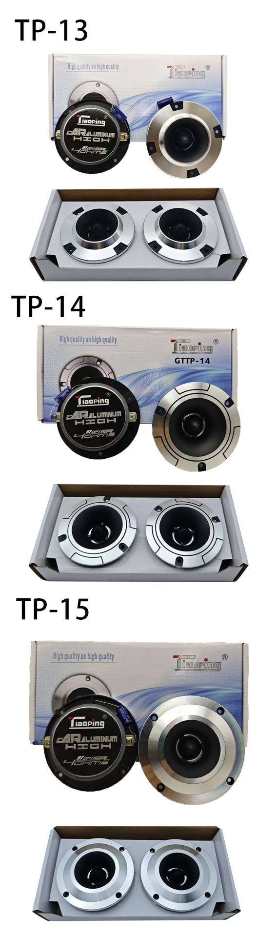 Cross-Border Direct Sales 4inch Aluminum Tweeter Car Speaker Modified Aluminum Alloy Tweeter Audio Speaker