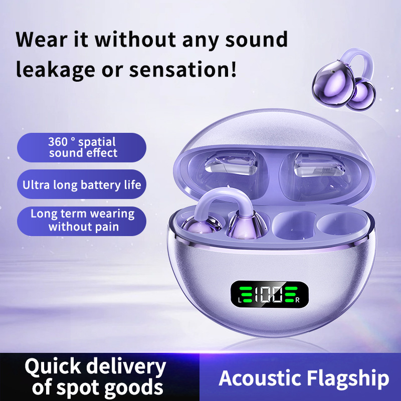 Wireless Air Bone Conduction Ear-clip Bluetooth Headphones Anc_voghion.com