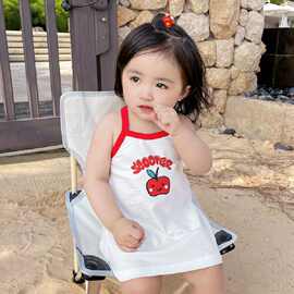 中小童甜美夏季新款儿童吊带连衣裙宝宝可爱时尚舒适无袖凉爽裙子