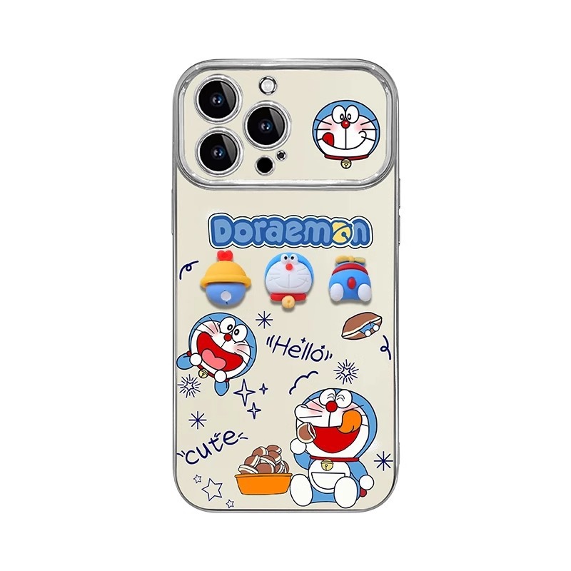 Gato azul de dibujos animados lindo tridimensional-gran ventana