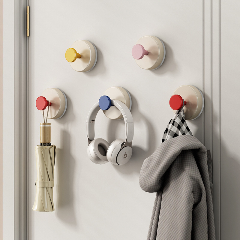 Suction cup hook non-perforated door clothes hook wall hanging toilet strong load-bearing sticky hook vacuum seamless bathroom hook