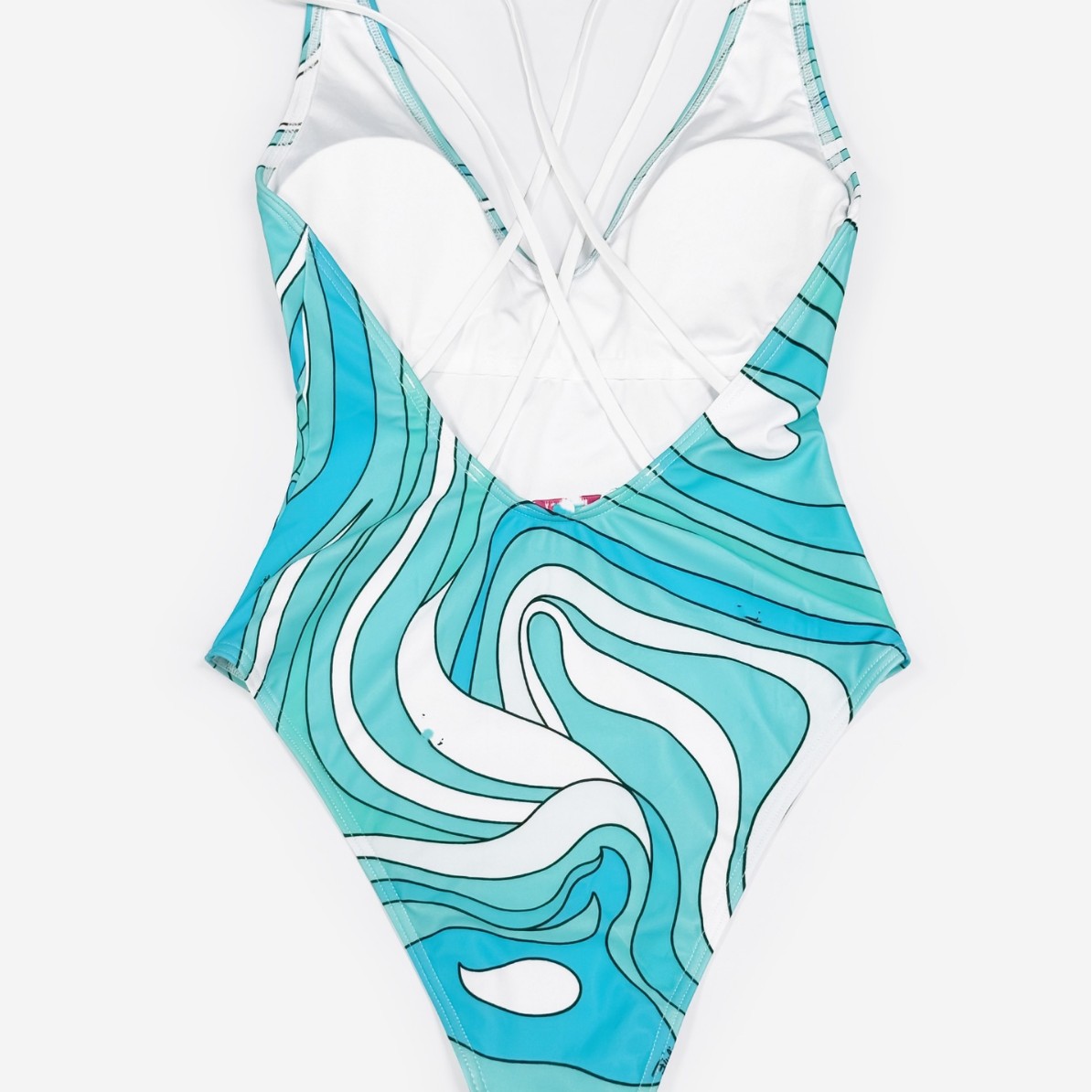 New Women's One Piece Swimsuit With Satin Square Scarf Position Printed Design American Style Fashion Swimwear_ecoleips.com