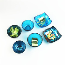 玻璃果盘火锅蘸料斜口碗水果盘高档果盘创意轻奢风零食盘欧式电镀