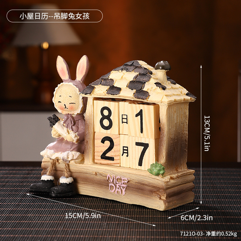 Madera Flip calendario escritorio creativo personalizado escritorio calendario hogar escritorio calendario joyería simple decoración decorativa de la tabla