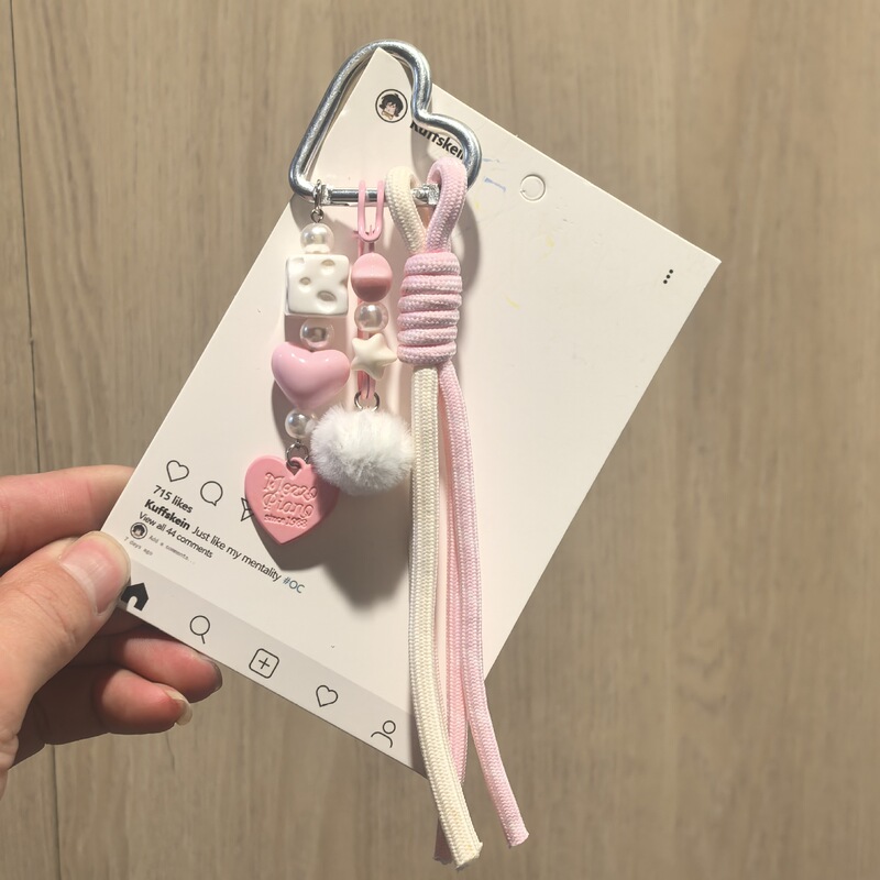 New Miu Series Bag Charms, Heart Keychain Pendants, Personalized Versatile Woven Rope Bag Pendants Wholesale