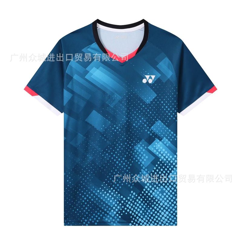 夏の新型バドミントン服の大きい試合服の半袖の男女の同項の速乾の上着の子供の訓練服の運動服の印字|undefined