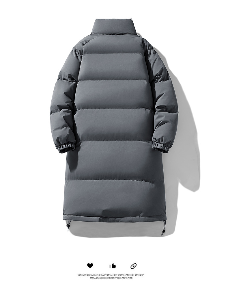 Winter Padded Longline Down Jacket For Men And Women Windproof_voghion.com