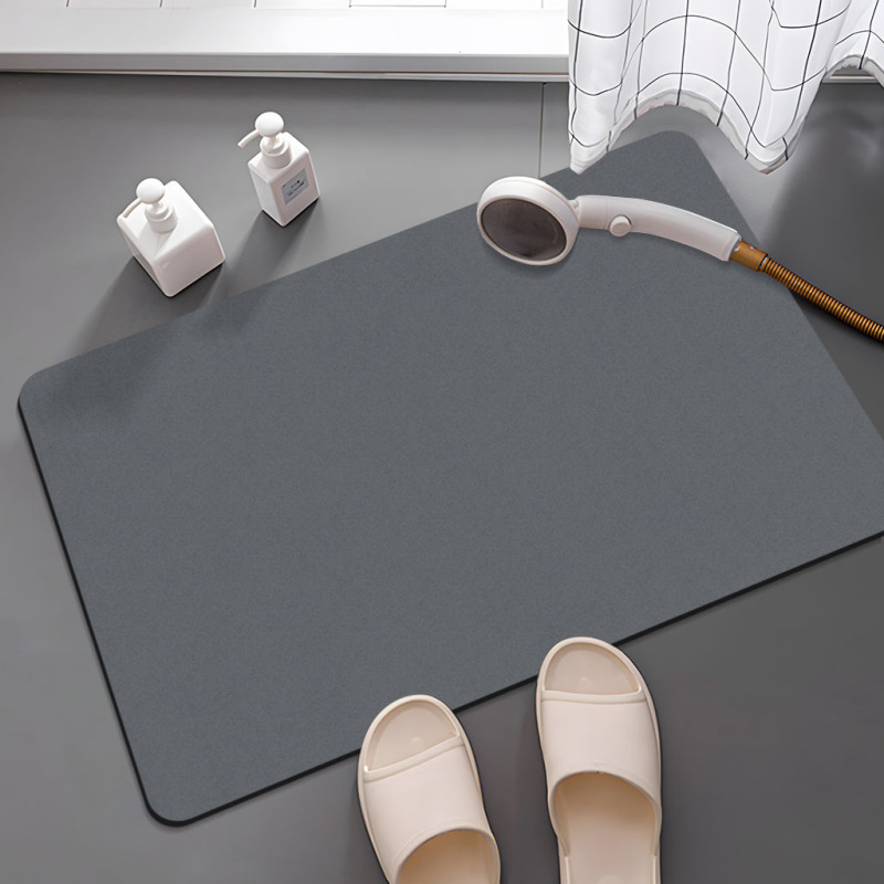 Minimalist Style Solid Color Household Diatom Mud Mat Bathroom Door Water Absorbent Quick-drying Foot Mat Bathroom Anti-slip Mat