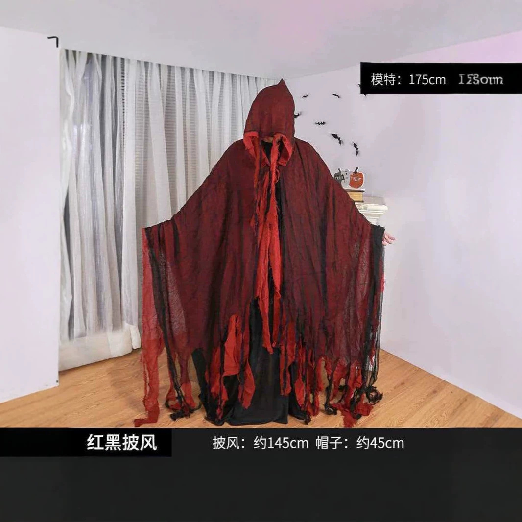 Capa de la muerte rojo disfraz de cosplay Halloween disfraz de Halloween fiesta de Halloween capa de armas de Halloween