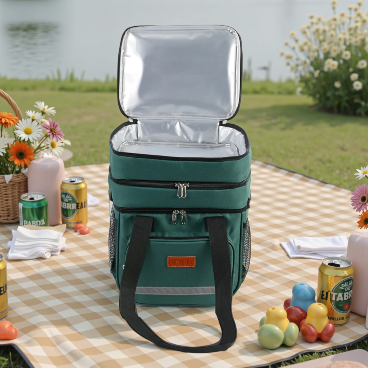 Amazon transfronterizo paquete de aislamiento térmico al aire libre de gran capacidad de aluminio grueso paquete de picnic paquete de camping paquete de picnic paquete de hielo fresco