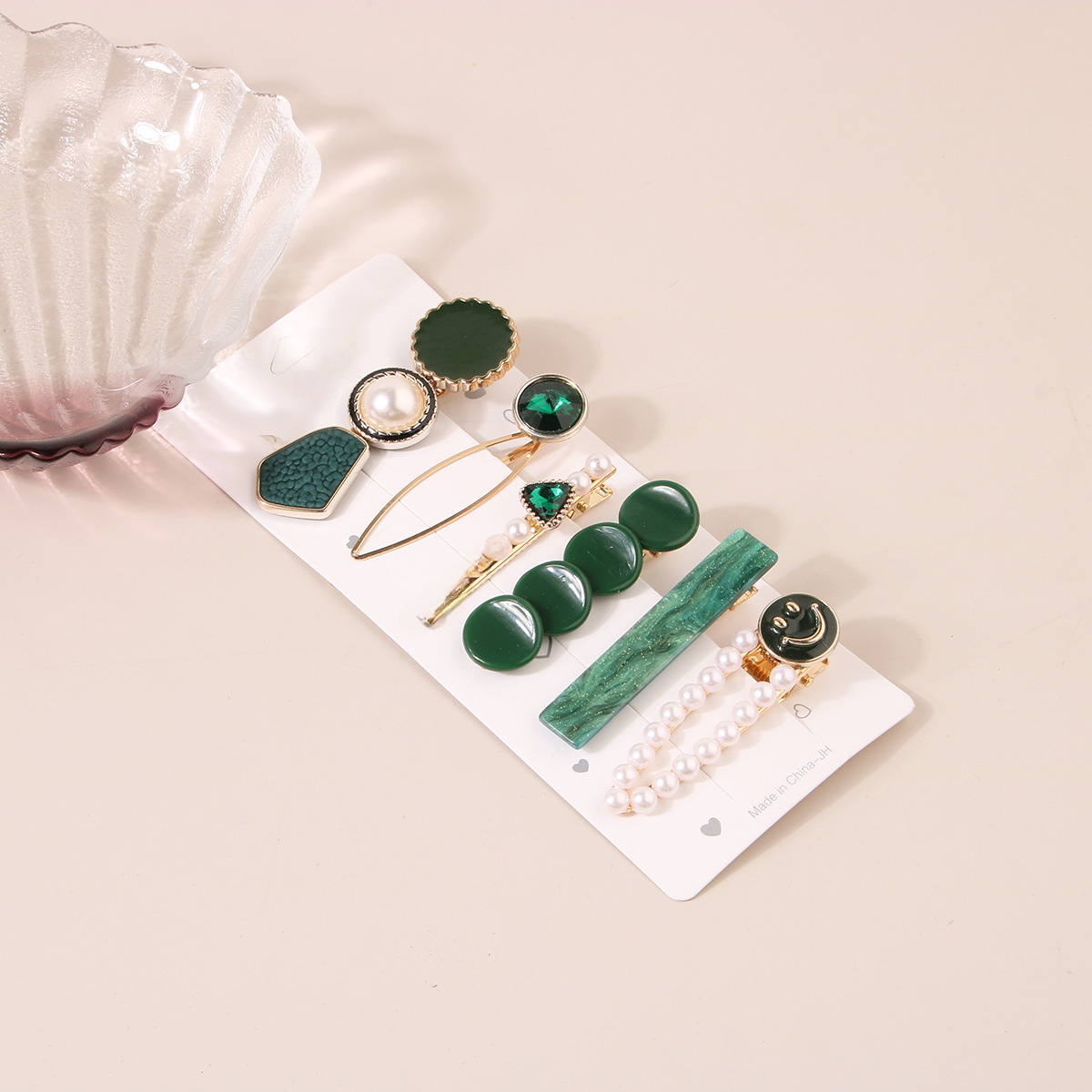 Guanyang nuovo carino set di forcine per capelli con perle e strass, clip laterale per ragazze, accessori per capelli con una sola parola, all'ingrosso_voghion.com